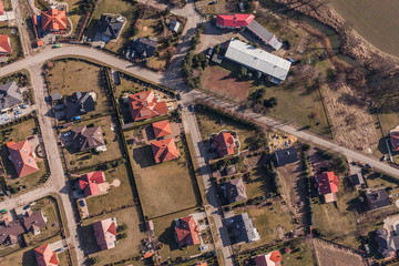 Obraz premium aerial view of WROCLAW CITY suburbs