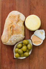 bread with olives and cheese