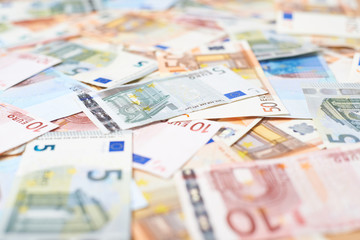 Surface covered with euro bank notes
