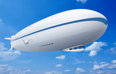 Fototapeta na wymiar Zeppelin, Luftschiff am Himmel