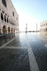 saint Mark Square and Doge's Palace at high tide