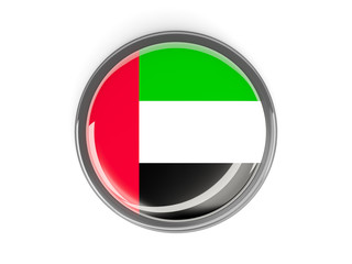 Round button with flag of united arab emirates
