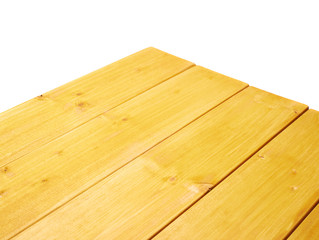 Yellow paint coated wooden boards