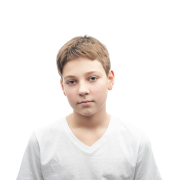 Young boy portrait isolated