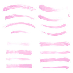 Set of multiple brush strokes
