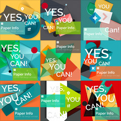 Set of flat design square banners