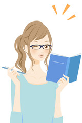 勉強する女性　自信