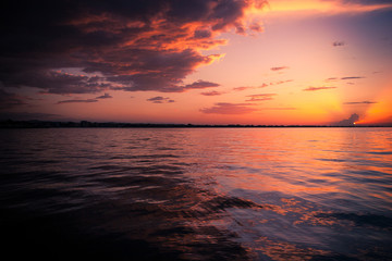 Fototapeta na wymiar Sunset at Mediterranean Sea