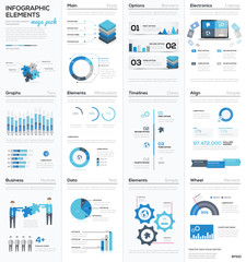 Big colletion of blue infographic business vector elements EPS10