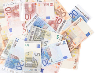 Obraz na płótnie Canvas Multiple bank note euro bills