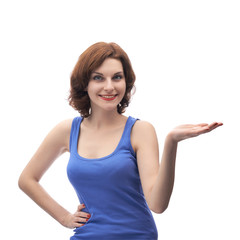 Fototapeta premium Young caucasian woman isolated