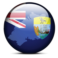 Map on flag button of Saint Helena - British overseas territory