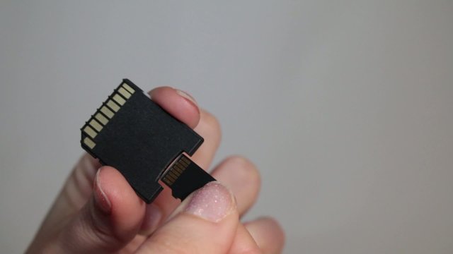 Sliding MicroSD Card Into MiniSD Adapter Very Carefully