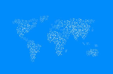 World Map Illustration with people, easy all editable