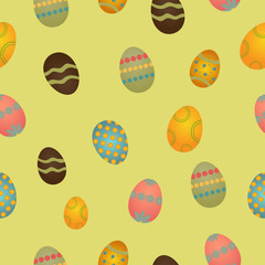 Seamless pattern with easter eggs