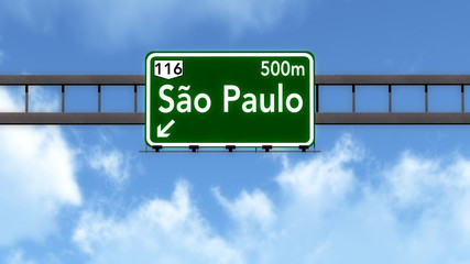 Sao Paulo Brazil Highway Road Sign