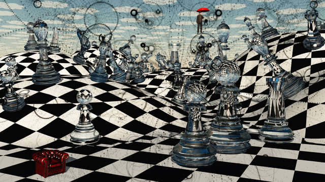 Free AI Image  View of chess pieces with dramatic and mystical background