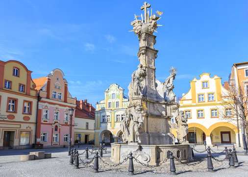 Holy trinity monument on the market in Ladek Zdroj