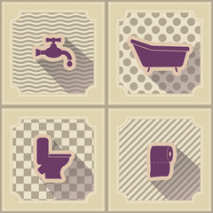 Seamless background with bathroom icons for your design