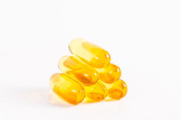 Fish oil isolated on white background