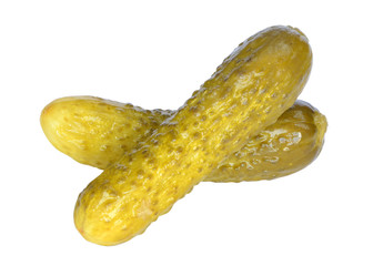 Cornichons Gurken Nahaufnahme Isolierung auf weiss