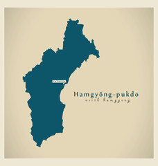Modern Map - North Hamgyong / Hamgyong-pukdo KP