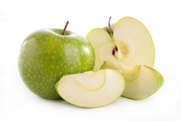 green apple isolated on white
