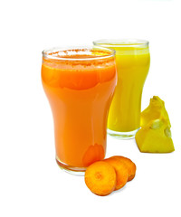 Juice carrot and pumpkin