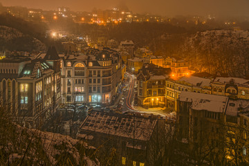 Ночной Киев в тумане