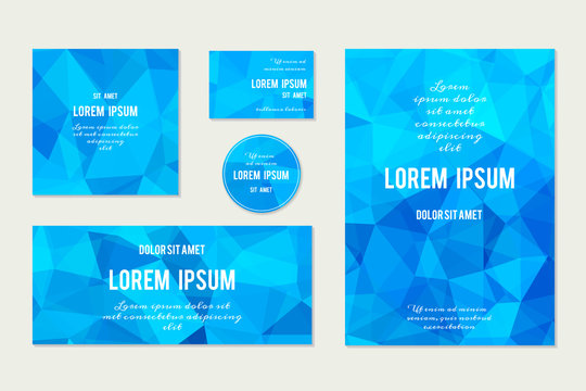 Set of Abstract Geometric Polygonal Backgrounds.