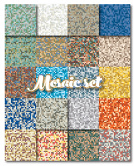 Set of abstract colorful mosaic