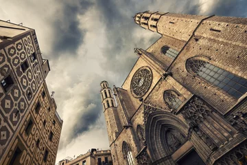 Photo sur Plexiglas Barcelona Église Santa Maria del Mar, Barcelone, Catalogne, Espagne