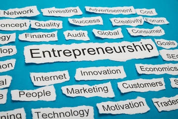 Word Entrepreneurship On Piece Of Torn Paper