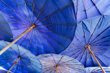 Blue color beach umbrella