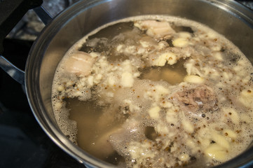 soup broth pork stove gas sweet concept