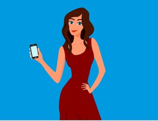 Girls presentation of phone