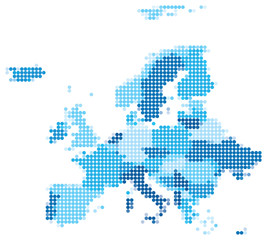 Europe dotted blue - obrazy, fototapety, plakaty