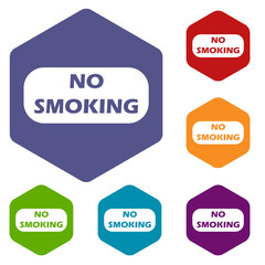 No smoking rhombus icons