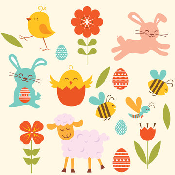 Easter set of elements