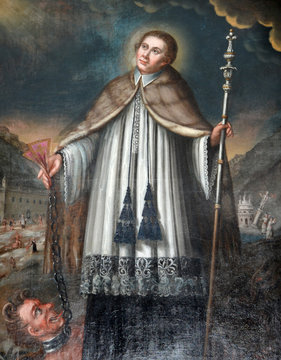 Saint Bernard. Oil painting of.