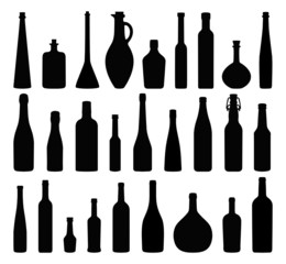 Flaschen Silhouetten Set