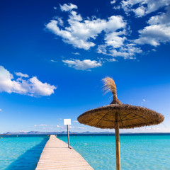 Mallorca Platja de Alcudia beach pier in Majorca