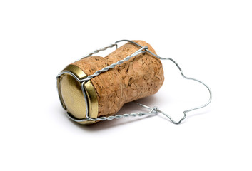 Champagne cork. Isolated on white background