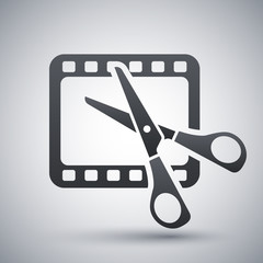 Vector video editing icon