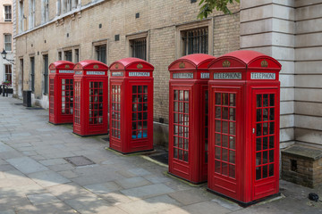 Fototapeta na wymiar London - Red Telephone Boxes