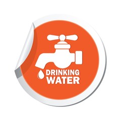 Map pointer with water tap icon. Vector illustration