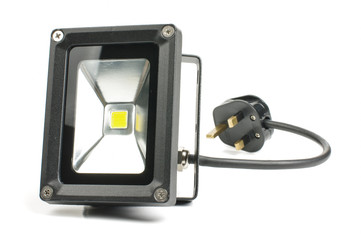 LED floodlight fixture with AC plug isolated