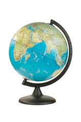 Naklejka premium Earth globe isolated on the white background with clipping path