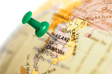 Location Thailand. Green pin on the map.