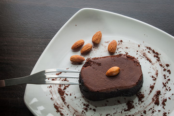 Chocolate cake withalmond.